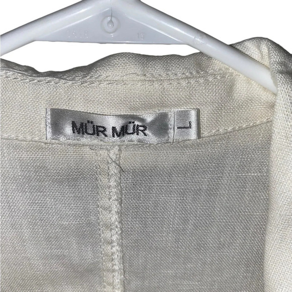 Mur Mur white studded linen double breasted moto military style zipper jacket - Picture 12 of 12